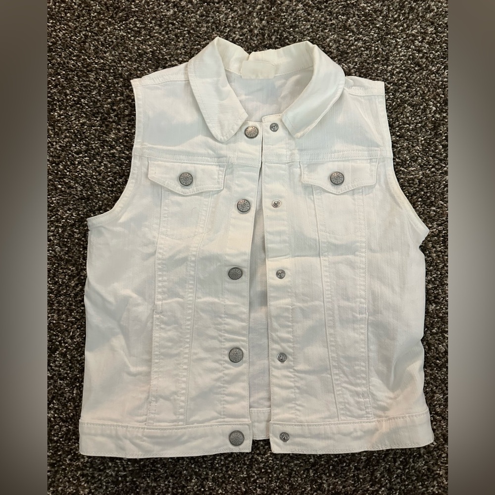 White Denim Vest